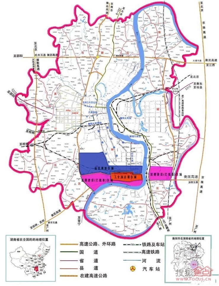 图:衡阳市总体建设规划图(2002-2020年)
