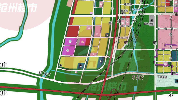 碧桂园南小营地块网传2035版沧州城区规划图的最西端,高铁线以西