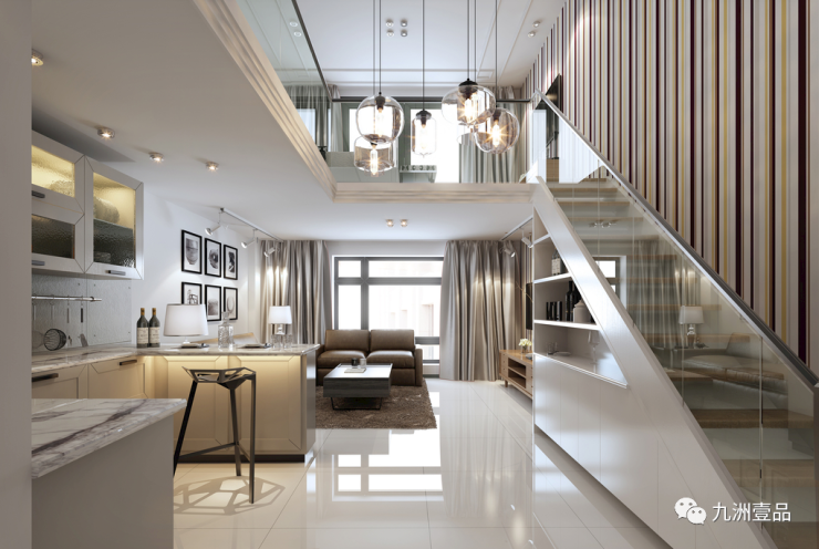 九洲壹品建面约25-35 m,现代简约风的loft公寓,精致的小资情调,买