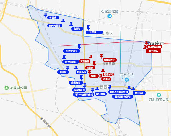 而和高新区不同的是,桥西区是石家庄开发较早的老城区,旧村数量达26个