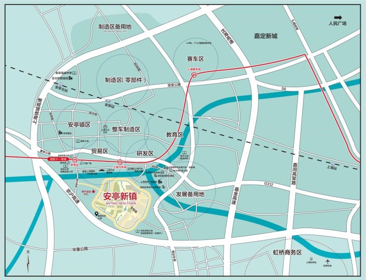 g2京沪高速快速通行虹桥枢纽,毗邻地铁11号线安亭站,畅行上海西站
