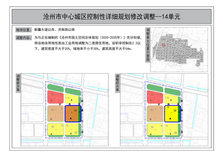 济南路以南 调整内容:为与正在编制的《沧州市国土空间总体规划(2020