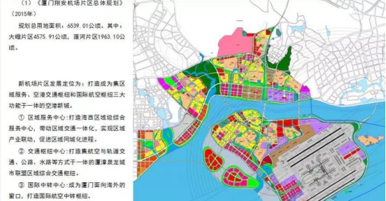 翔安机场片区规划图及三大中心定位