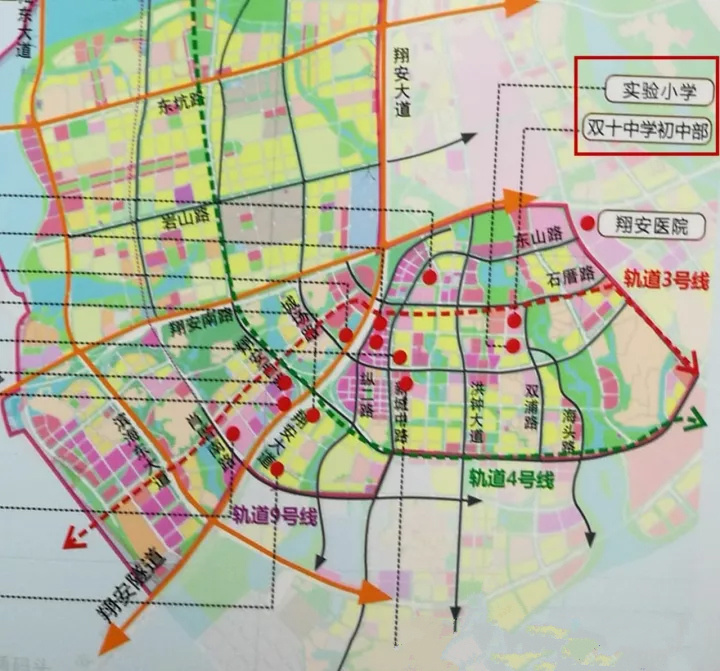 实验小学翔安校区和双十中学翔安校区初中部在环东海域新城最新规划