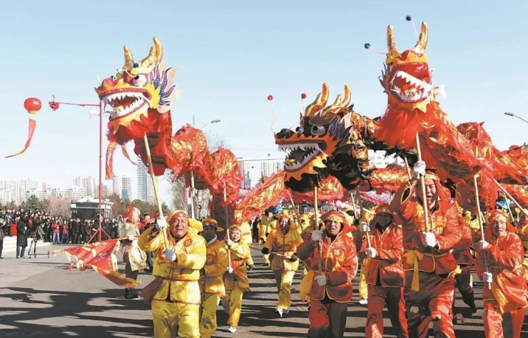 大同古都灯会民俗文化大展演启幕太红火了
