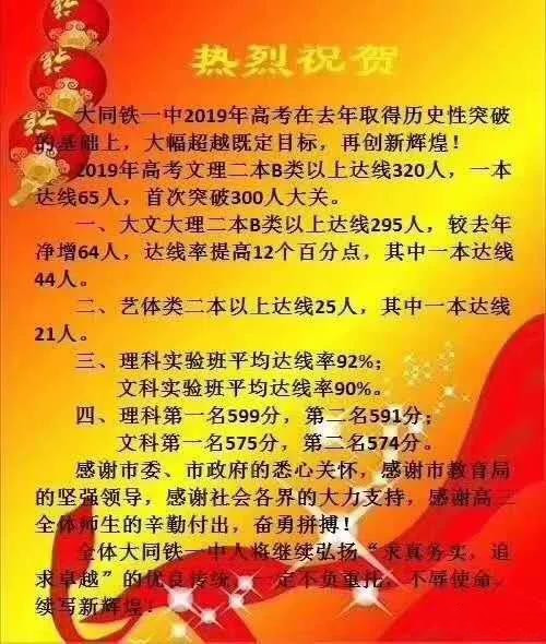 关注2019年大同各中学高考喜报