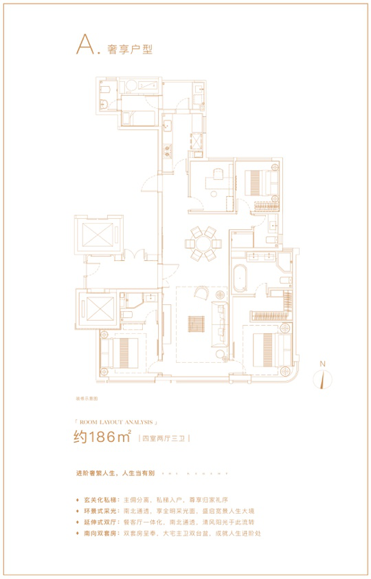 厦门中骏天盈建面约186㎡奢享户型 简奢东方意境