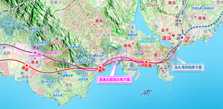 大南山2号两座长隧道连接揭阳市惠来县与汕头市潮南区的大南山南部