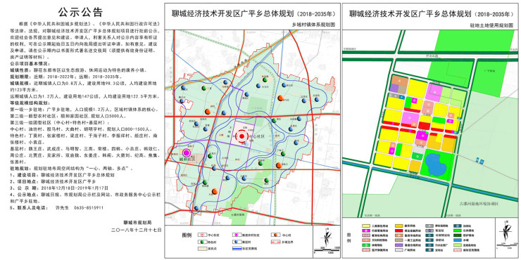 聊城开发区广平乡总体规划(2018-2035)划批前公示