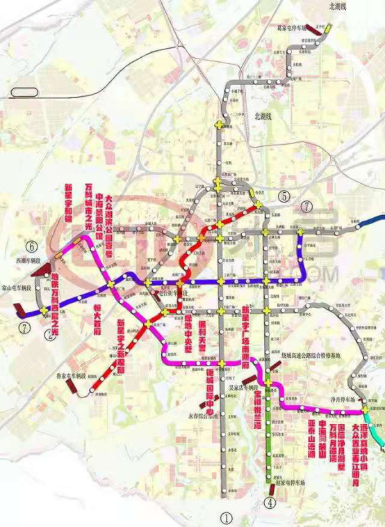 (长春地铁6号线路线示意图及周边部分楼盘,原图来自公众号轨道城市)6