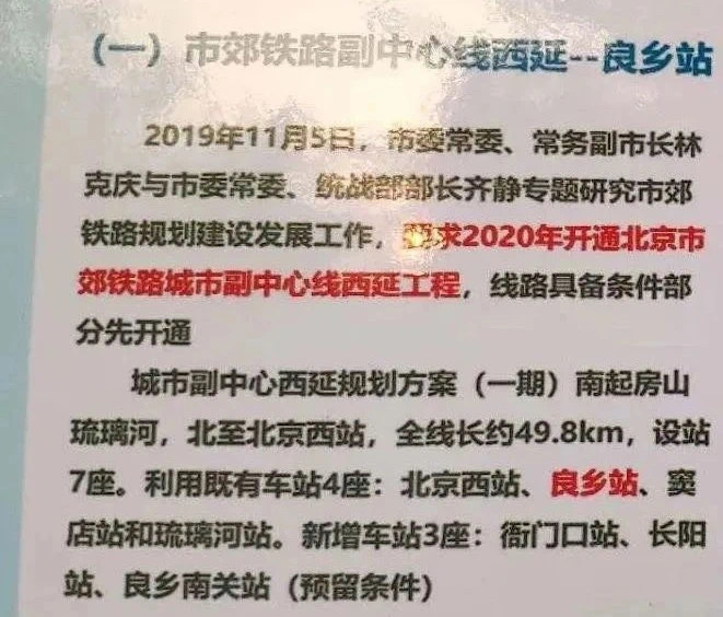 8km,设站7座,利用既有车站4座:北京西站,良乡站,窦店站和琉璃河站.