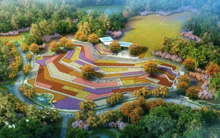 唐山园,承德园,张家口园围绕山地高原公共景观布置; 邢台园,石家庄园