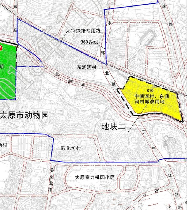 太原中涧河东涧河村改造用地方案出炉原址规划为动物园用地