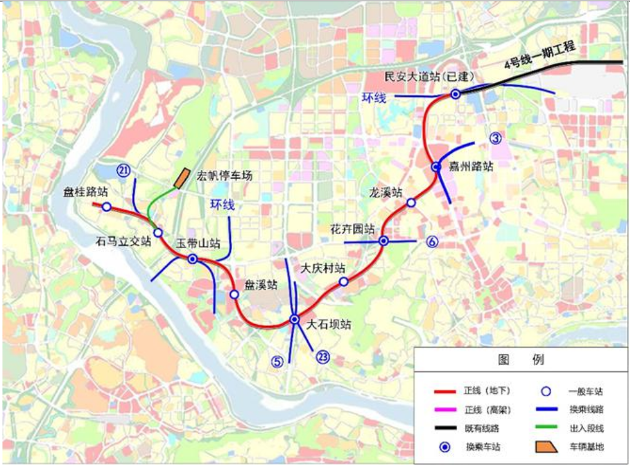 规划4号线西延伸段站点/来源于网络 快捷:一轨跨区畅行无阻 地铁4号