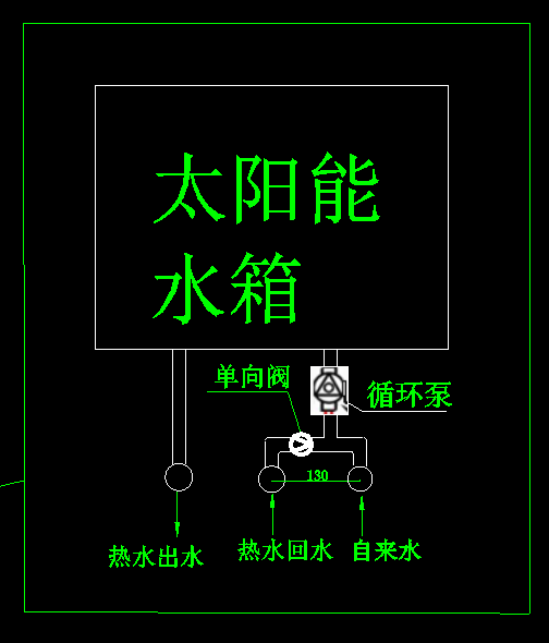 (太阳能水箱下接管示意图)热水循环系统设计的几个细节提醒:热水循环