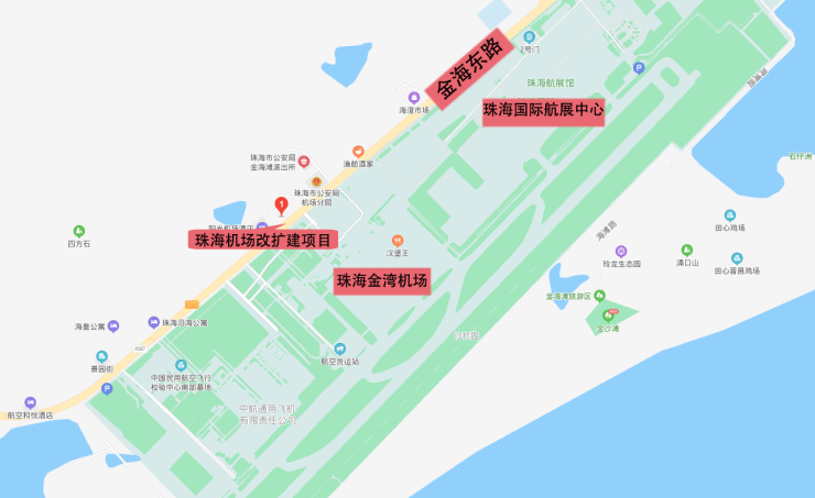 珠海机场改扩建项目位置示意图