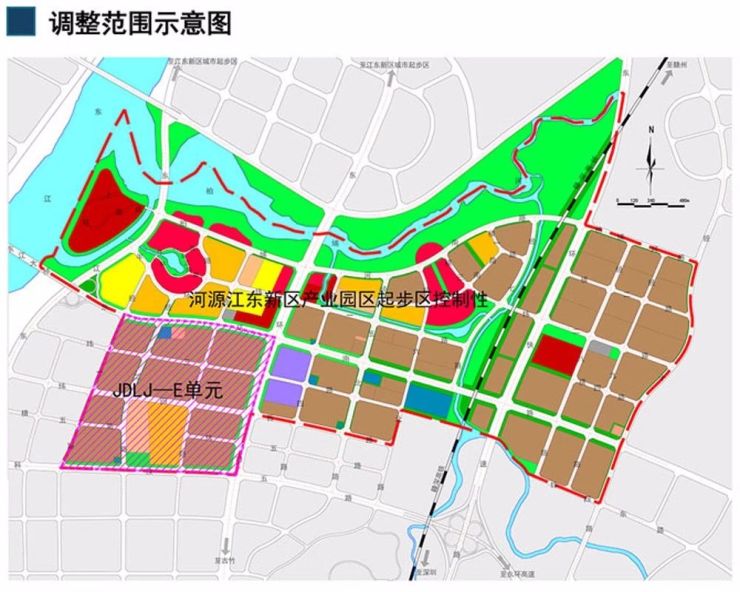 批前公示河源江东新区这两大起步区控制性详细规划局部调整方案