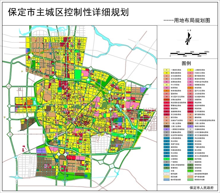 南二环建高架桥,多学校有进展  保定中心城区用地布局规划图和主城区