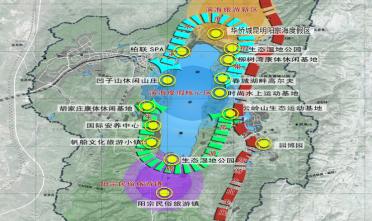规划图2,3高速路网纵横 交通一触即达昆明恒大华侨城·阳宗海位于阳
