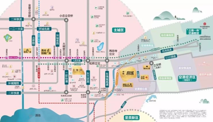 东原启城择址昆明主城与空港双核心位置,根据规划,到2035年,常住人口