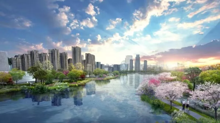 包含牛岗山,鹤林生态和晋安湖三大公园,一半自然一半繁华,将如福州的"