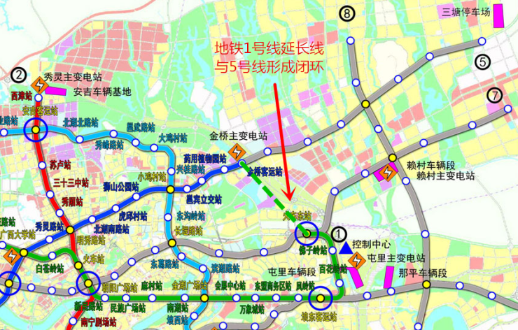 南宁新一轮地铁规划涉及6条线1号线再往北3号线通那马