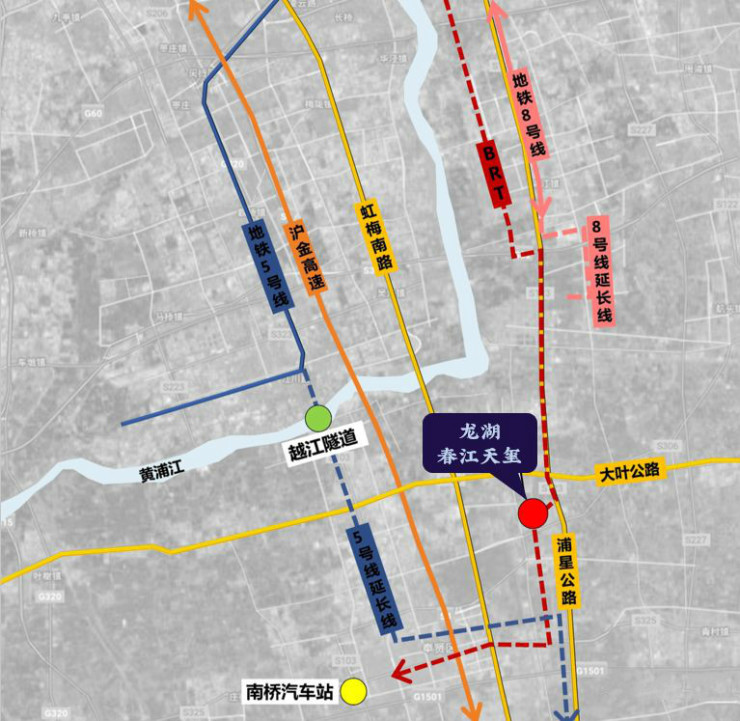 此外,虹梅南路隧道,浦星公路,大叶公路,公路可快速接驳城市干道