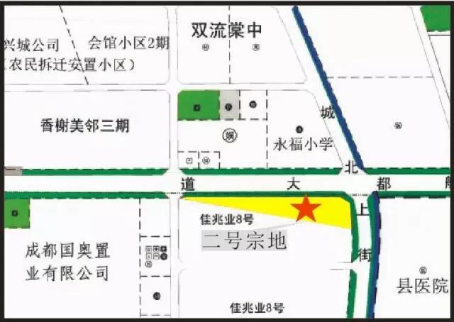 第三宗(见下图)商业商服用地位于东升镇双江路上,双流体育中心附近
