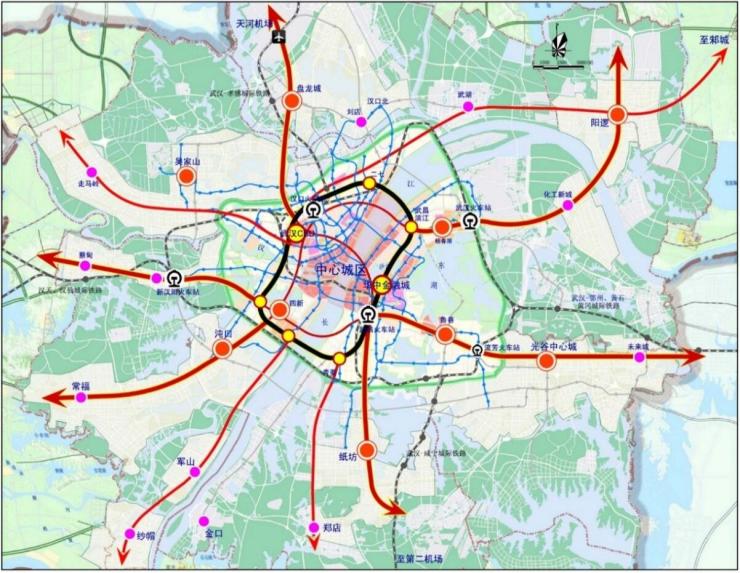 武汉市远景轨道交通线网总体构架 2,线网方案