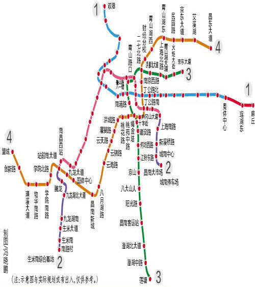 南昌地铁3号线将对接昌抚轻轨 4号线直抵望城新区