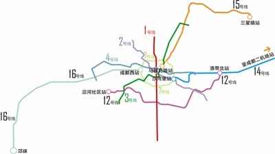 成都远期将建地铁12,14,15,16号线