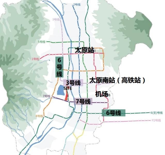 太原火车站,高铁站,客运站,武宿国际机场均在 10km半径交通圈内