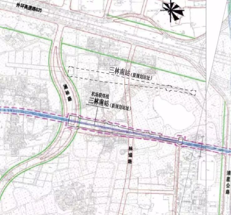 机场联络线三林南站位置示意图