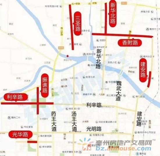 据报道,2018年,亳州还将打通市区新华北路,建安北路,香附路,三圣路,振