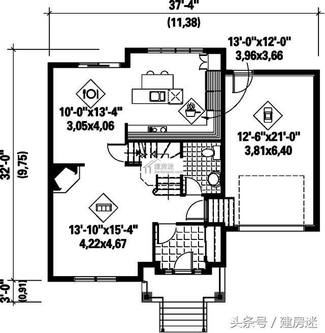 6米乘10米房子设计图,6米x10米自建房 宅基地太小别怕,4套房别墅10米x10米两层房屋设计图