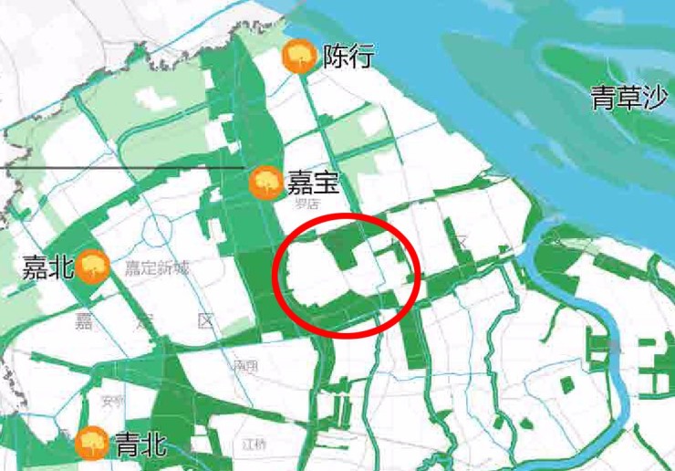 顾村地区中心位于7号线刘行站潘广路周边