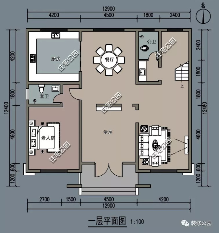 12*12米大堂屋 室内装修,极简主义现代风别墅