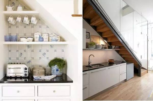 楼梯下空间的利用有无限可能性 无论是转变成小厨房,休息空间,还是小