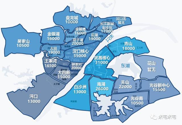 一张图看懂武汉22个片区房价格局!
