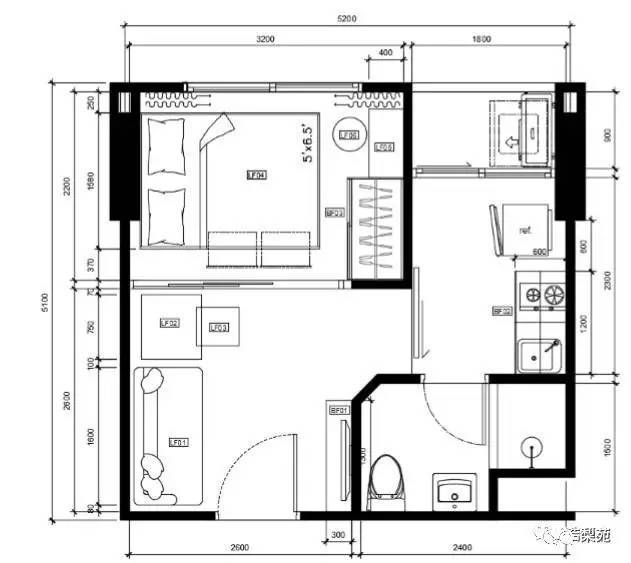 一房30平方米户型图及家具套餐