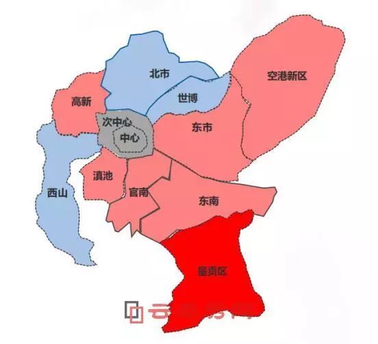 昆明12片区房价地图出炉最高价和最低价相差1万6