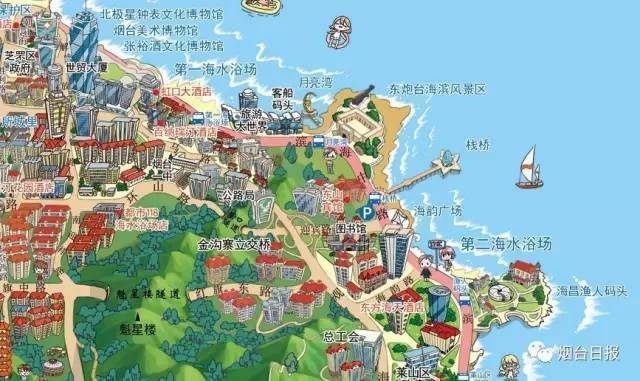 "呆萌版"烟台旅游地图来了,路痴的福音啊!