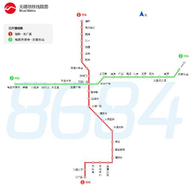 十年后 无锡有了地铁1号线和2号线 线路贯通东西和南北 公交