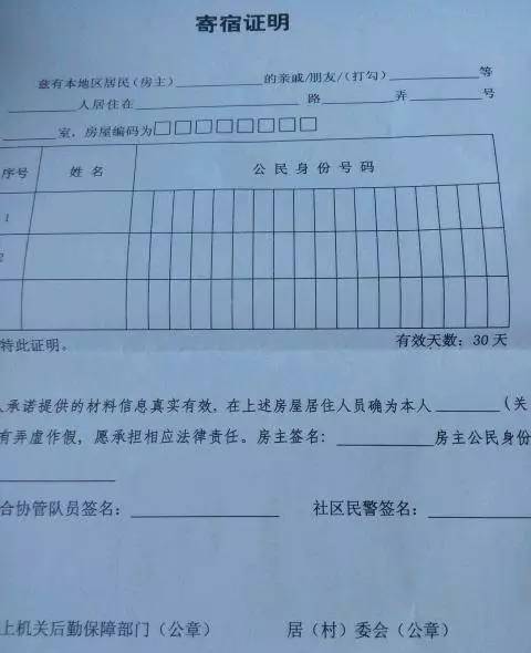 上海居住证办理材料中的租房,寄宿,集体宿舍证明怎么开?