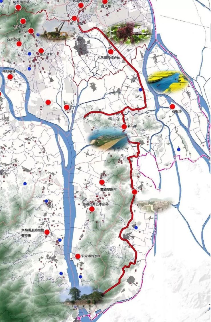 途经点:双水香业城-豪山-上凌-崖门京梅-古兜温泉-银湖湾湿地 宋风