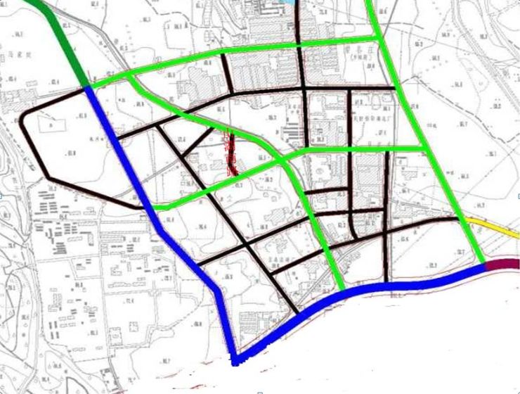 青龙湖镇山湖北街道路名称规划设计示意图 基本情况: 西北起佑青街