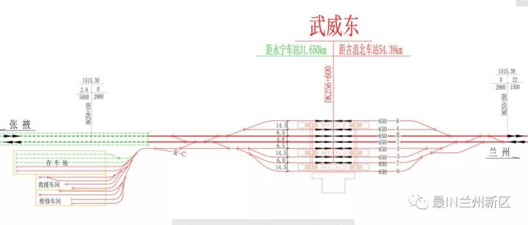 重磅丨武威高铁东站平面布置示意图中川机场至武威段地理位置图线路