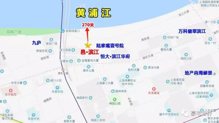 邑滨江 项目位于上海市浦东新区, 东至公共绿地和福山路,南至昌邑