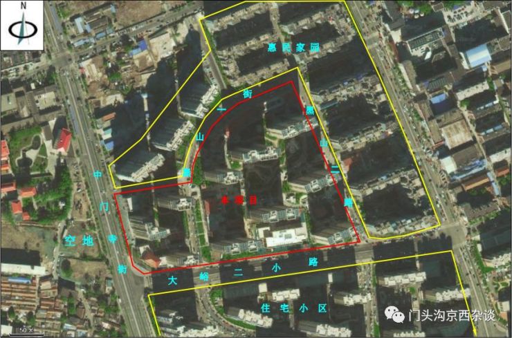 项目位于北京市门头沟区军庄镇军温路 2 号,东至军温路和西六环路,南