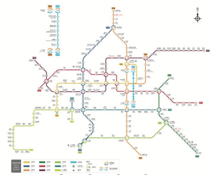 2017年广州广州已开通地铁线路图 地铁一号线